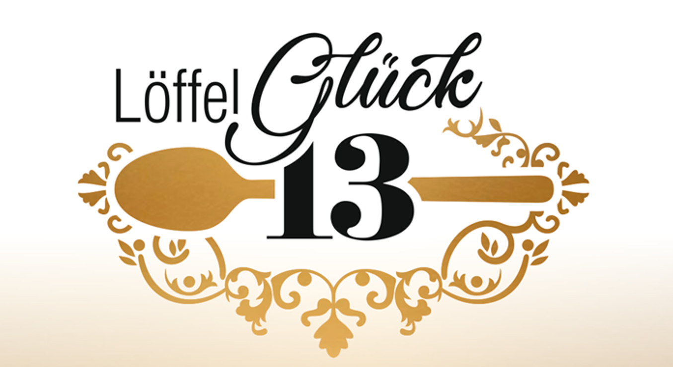 Logo in Schwarz und Gold mit Schriftzug 13 Löffel Glück